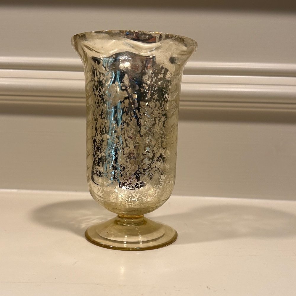 Pottery Barn Champagne Fluted Mercury Cup Votive Holder - Tall